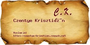 Czentye Krisztián névjegykártya