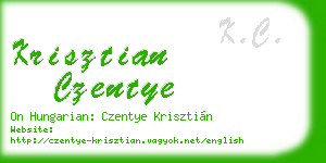 krisztian czentye business card