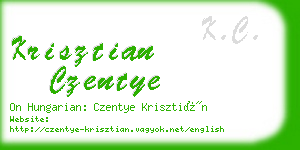 krisztian czentye business card